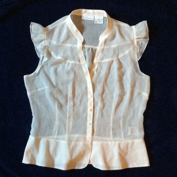 Off White (cream) Worthington Short Sleeved Blouse - Picture 1 of 5